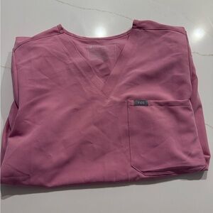 Figs Pink Scrub Top + Bottom Size L